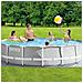 Piscina Fuori Terra - In Giro - 457x457x107 Cm - Grigio - Include Accessori Coordinati Cb42 - Foto miniatura 2