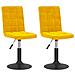 Lusso Casadino -  Sedie Da Pranzo Girevoli 2 Pz Giallo Senape In Velluto - Foto miniatura 1