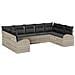 Set Divano da Giardino  9 Pezzi con Cuscini Grigio Chiaro Polyrattan, Divano da Giardino  2 Posti con Spazio di Stoccaggio e Cuscini Grigio Chiaro Polyrattan - Foto miniatura 1