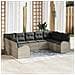 Set Divano da Giardino  9 Pezzi con Cuscini Grigio Chiaro Polyrattan, Divano da Giardino  2 Posti con Spazio di Stoccaggio e Cuscini Grigio Chiaro Polyrattan - Foto miniatura 2