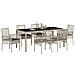 Set da Pranzo da Giardino 7 Pezzi con Cuscini Grigio Chiaro in Polyrattan - Foto miniatura 3