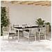 Set da Pranzo da Giardino 7 Pezzi con Cuscini Grigio Chiaro in Polyrattan - Foto miniatura 4