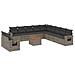 Set Divani da Giardino 12 pz con Cuscini Grigio in Polyrattan - Foto miniatura 1