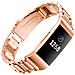 Cinturino Per Orologio In Acciaio Inossidabile Oro Rosa Per Fitbit Charge 3 - Foto miniatura 3