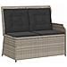 Panchina da giardino con cuscino Grigio chiaro Poly Rattan - Foto miniatura 1