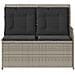 Panchina da giardino con cuscino Grigio chiaro Poly Rattan - Foto miniatura 3