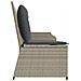 Panchina da giardino con cuscino Grigio chiaro Poly Rattan - Foto miniatura 4