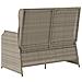 Panchina da giardino con cuscino Grigio chiaro Poly Rattan - Foto miniatura 5