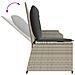 Panchina da giardino con cuscino Grigio chiaro Poly Rattan - Foto miniatura 7