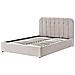 Letto Contenitore Ciniglia Challans 160 X 200 Cm Beige - Foto miniatura 4
