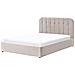 Letto Contenitore Ciniglia Challans 160 X 200 Cm Beige - Foto miniatura 5