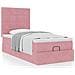 Struttura Letto Pouf con Materassi Rosa 90x190 cm in Velluto - Foto miniatura 4