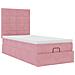 Struttura Letto Pouf con Materassi Rosa 90x190 cm in Velluto - Foto miniatura 6