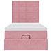 Struttura Letto Pouf con Materassi Rosa 90x190 cm in Velluto - Foto miniatura 7