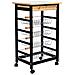 Carrello Cucina In Legno, 47x37x82h Cm, Nero - Foto miniatura 5