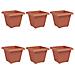 Vaso quadrato per fiori 6 pcs Rosso Mattone 38 x 38 x 30 cm - Foto miniatura 1