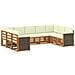 Set divano sezionale con cuscino 7 pcs Naturale e Crema - Foto miniatura 1
