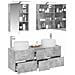 Set di mobili per il bagno 5 pcs Grigio Cemento - Foto miniatura 3