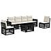 Set Divano da Giardino 7 pz Nero e Bianco Crema polyrattan - Foto miniatura 1