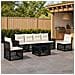 Set Divano da Giardino 7 pz Nero e Bianco Crema polyrattan - Foto miniatura 9