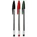 Set 3 Penne A Sfera Bic Cristal Penna Inchiostro Verde Rosso E Nero Punta 1 Mm - Foto miniatura 1