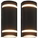 Lampade Da Parete Da Esterno 2 Pz 35 W Nere Semicircolari - Foto miniatura 1