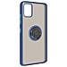 Cover Samsung Galaxy A51 Bimateriale Anello In Metallo Funzione Supporto Blu - Foto miniatura 5