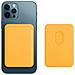 Portacarte Magsafe Iphone 12 Rivestimento In Cuoio Fissaggio Magnetico Giallo - Foto miniatura 7