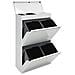 Top Cr621-b Pattumiera Per Raccolta Differenziata Con Ripiano Superiore Multiuso, 4 Secchi, Mobile D'acciaio Per Differenziata, 4 X 17 L (68 L), Bianco - Foto miniatura 1