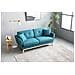 Hoga Divano Scandinavo 3 Posti E 2 Cuscini Tessuto Blu - Foto miniatura 8