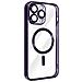 Cover Magsafe Per Iphone 14 Pro Max Silicone Protezione Fotocamera Bordo Viola - Foto miniatura 2