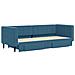 Divano Letto Estraibile Con Cassetti Blu 80x200 Cm In Velluto - Foto miniatura 2