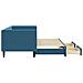 Divano Letto Estraibile Con Cassetti Blu 80x200 Cm In Velluto - Foto miniatura 3
