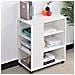 Tavolino Divano Libreria Design Moderno 3 Ripiani Con Ruote 75x35x60 Legno Bianc - Foto miniatura 1