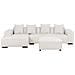 Divano Angolare 4 Posti Lungo Velluto A Coste Bianco Sporco Con Ottomana Lato Destro - Foto miniatura 6