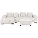 Divano Angolare 4 Posti Lungo Velluto A Coste Bianco Sporco Con Ottomana Lato Destro - Foto miniatura 11