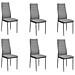 Set 6 Sedie Moderne Metallo Ecopelle Grigio 42,5x36x97,5 - Foto miniatura 1