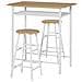 Set Bancone Bar e 2 Sgabelli Alti in Legno Stile Nordico con Mensola e Poggiapiedi, Bianco - Foto miniatura 1