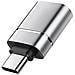 Adattatore Da Usb 3.0 A Tipo-c A 2 Pezzi Con Elegante Finitura Argento - Foto miniatura 2