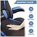 Game Chair - Sedia Da Ufficio Girevole Regolabile Del Gioco Da Corsa - Con Cuscino E Schienale Reclinabile, Nero E Blu - Foto miniatura 5