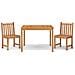 Set da Pranzo per Giardino 3 pz in Legno Massello di Teak - Foto miniatura 1