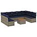Set Divani Da Giardino 10 Pz Con Cuscini Grigio In Polyrattan - Foto miniatura 2