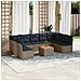 Set Divani Da Giardino 10 Pz Con Cuscini Grigio In Polyrattan - Foto miniatura 1