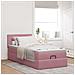 Struttura Letto Pouf Con Materasso Rosa 90x200 Cm In Velluto - Foto miniatura 3