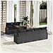 Set da Pranzo da Giardino 8 Pezzi con Cuscini Nero Polyrattan Acacia - Foto miniatura 2