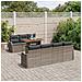 Set Divano da Giardino con 8 Pezzi e Cuscini Grigio Rattan Poliestere, Divano da Giardino per 2 Persone con Magazzino e Cuscini Grigio Rattan Poliestere - Foto miniatura 3