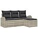 Set Divano Giardino 4 Pezzi Cuscini Grigio Chiaro Rattan Sintetico,  Divano Due Posti Giardino con Ripostiglio & Cuscini Grigio Chiaro Rattan Sintetico - Foto miniatura 1