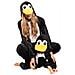 Pigiama Da Donna Tuta Kigurumi Onesie Costume Pinguino Nero 145-155 S - Foto miniatura 6