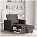 Divano Letto Singolo Marrone scuro 90 x 165 x 87 cm Tessuto - Foto miniatura 3