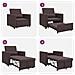 Divano Letto Singolo Marrone scuro 90 x 165 x 87 cm Tessuto - Foto miniatura 9
